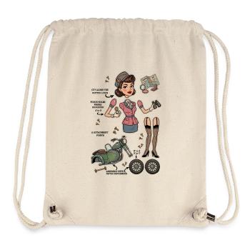 Poupée en papier Vintage Chic Adventurer - Sac à cordon recyclé Stanley/Stella - blanc naturel - Devant