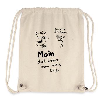 Pommes Deev Möw – Lustiger Plattdeutsch Spruch Möw - Stanley/Stella Recycled Gym Bag - natural - Front
