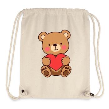 Bär mit rotem Herz Geschenk Mutter Muttertag - Stanley/Stella recycelter Gym Bag - Naturweiß - Vorne