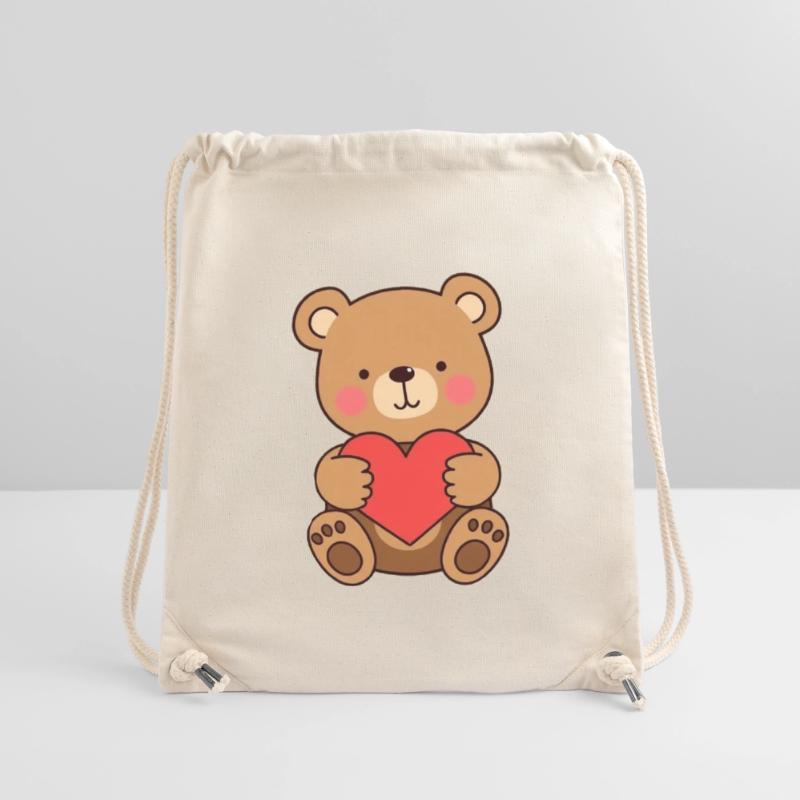 Bär mit rotem Herz Geschenk Mutter Muttertag Stanley/Stella recycelter Gym Bag