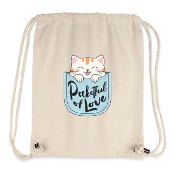 Chat dans votre poche - Sac à cordon recyclé Stanley/Stella - blanc naturel - Devant