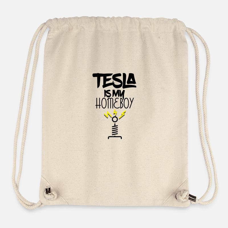 Tesla est mon - Sac à cordon recyclé Stanley/Stella - blanc naturel