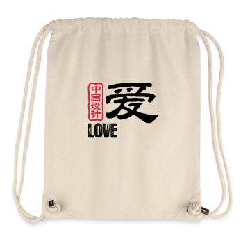 Chinese Words: Love - Stanley/Stella Recycled Gym Bag - natural - Front