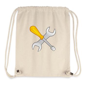 Schraubenzieher Schlüssel - Stanley/Stella recycelter Gym Bag - Naturweiß - Vorne
