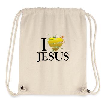 i love jesus uk - Stanley/Stella Recycled Gym Bag - natural - Front