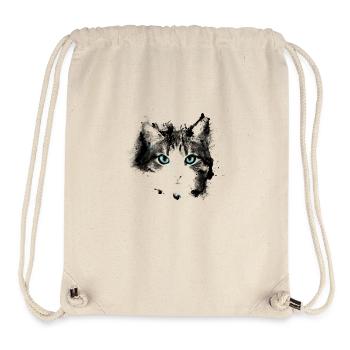 Yeux chat - Sac à cordon recyclé Stanley/Stella - blanc naturel - Devant