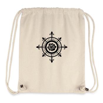 Compass Rose, Fleur de Lis, Sailing, Sea, Sailor - Stanley/Stella Recycled Gym Bag - natural - Front