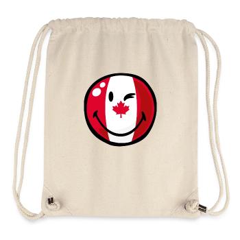 Smiley Flag Canada - Stanley/Stella recycelter Gym Bag - Naturweiß - Vorne