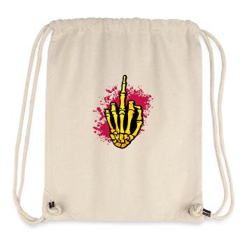 hand middle finger splat - Stanley/Stella recycelter Gym Bag - Naturweiß - Vorne