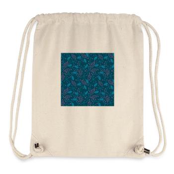 Leaves floral pattern pattern dark blue turquoise - Stanley/Stella Recycled Gym Bag - natural - Front