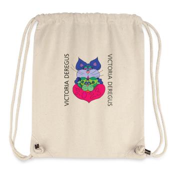 Katze-Maus-Art_02 - Stanley/Stella recycelter Gym Bag - Naturweiß - Vorne