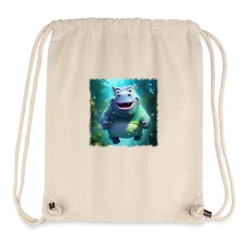 süßes Hippo - Stanley/Stella recycelter Gym Bag - Naturweiß - Vorne