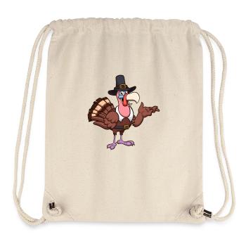 Cute Cartoon Thanksgiving Turkey - Stanley/Stella Recycled Gym Bag - natural - Front