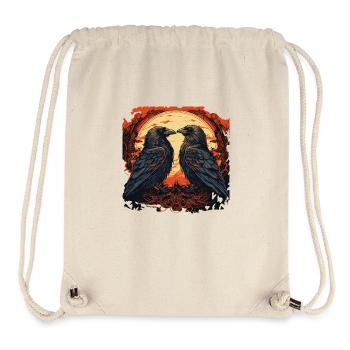 Viking Design Hugin & Munin les Corbeaux d’Odin - Sac à cordon recyclé Stanley/Stella - blanc naturel - Devant