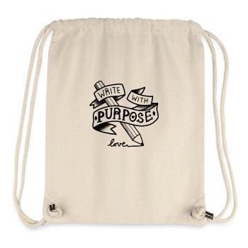 Tattoo-Stil Schreiben Sie mit Absicht - Stanley/Stella recycelter Gym Bag - Naturweiß - Vorne