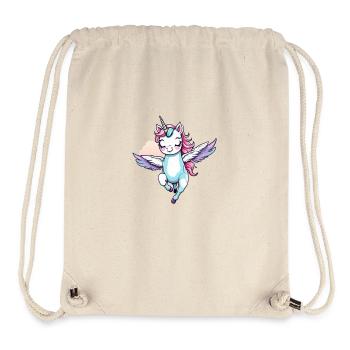 Licorne Unicorn Kawaii - Sac à cordon recyclé Stanley/Stella - blanc naturel - Devant