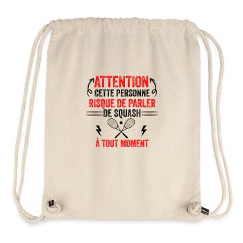 Squash idée cadeau Squash Attention SQUASH - Sac à cordon recyclé Stanley/Stella - blanc naturel - Devant