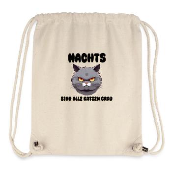 Katze - Nachts sind alle Katzen grau - Stanley/Stella recycelter Gym Bag - Naturweiß - Vorne