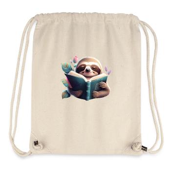 Book Reading Sloth Books Reader Funny Tired - Stanley/Stella Recycled Gym Bag - natural - Front