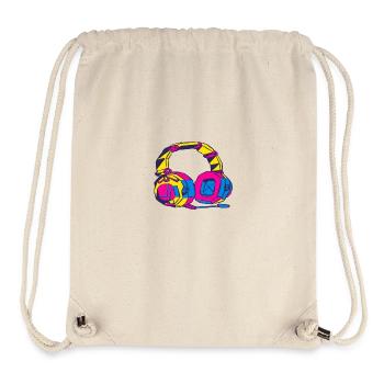 Bunte Geometrische Kopfhörer. Headset - Stanley/Stella recycelter Gym Bag - Naturweiß - Vorne