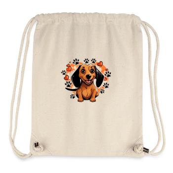 Verspielter Dackel Herzillustration - Stanley/Stella recycelter Gym Bag - Naturweiß - Vorne