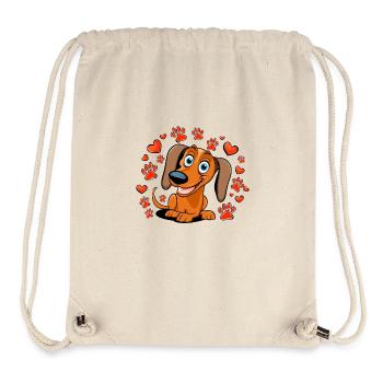 Dackel Freude Herzen Pfoten - Stanley/Stella recycelter Gym Bag - Naturweiß - Vorne