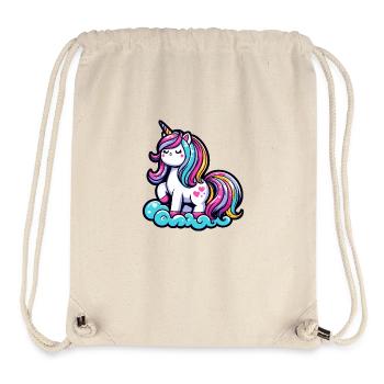 Cute Unicorn on a Cloud - Stanley/Stella Recycled Gym Bag - natural - Front