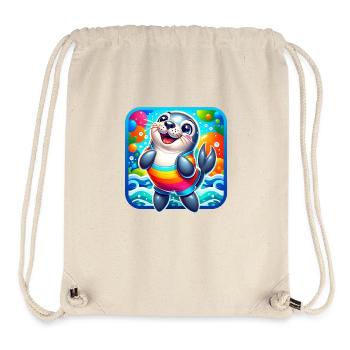 A funny colorful design with a seal - Stanley/Stella Recycled Gym Bag - natural - Front