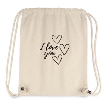 I love you - Stanley/Stella recycelter Gym Bag - Naturweiß - Vorne