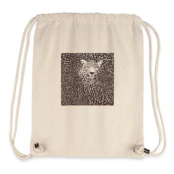 Leopard skin and head background - Stanley/Stella recycelter Gym Bag - Naturweiß - Vorne