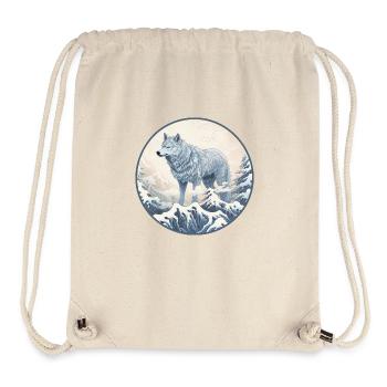 Blauer japanischer Wolf und Schnee - Stanley/Stella recycelter Gym Bag - Naturweiß - Vorne