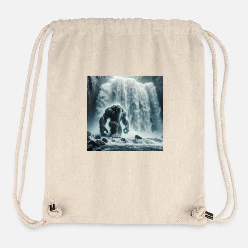 Troll im Wasserfall - Stanley/Stella recycelter Gym Bag - Naturweiß