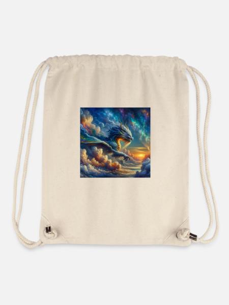 Dragon in clouds - Stanley/Stella Recycled Gym Bag - natural