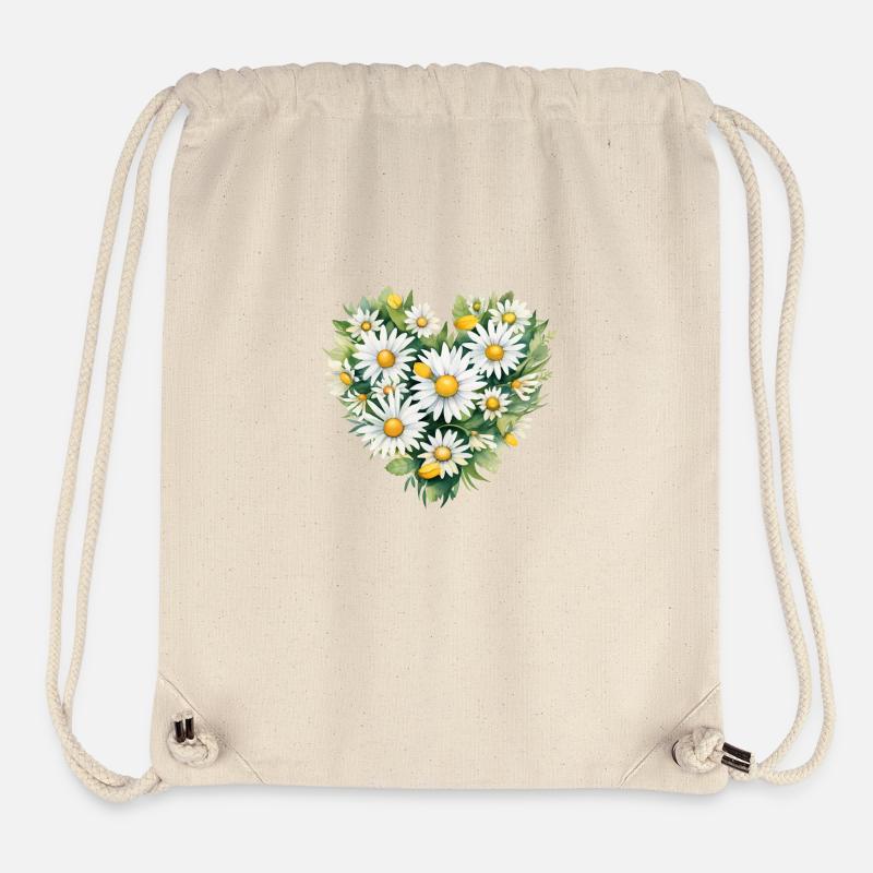 Cœur de marguerite - Sac à cordon recyclé Stanley/Stella - blanc naturel