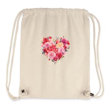 Bouquet de roses - Sac à cordon recyclé Stanley/Stella - blanc naturel - Devant