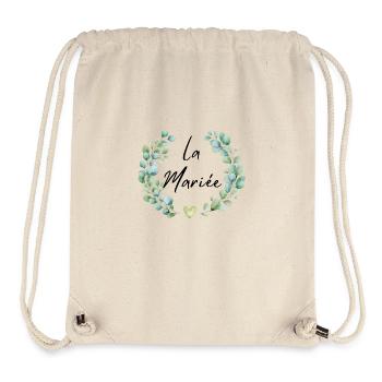 La mariée floral-tshirt assorti - Sac à cordon recyclé Stanley/Stella - blanc naturel - Devant