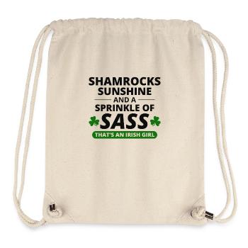 Irish Girl: Shamrocks, Sunshine, & Sass - Stanley/Stella Recycled Gym Bag - natural - Front