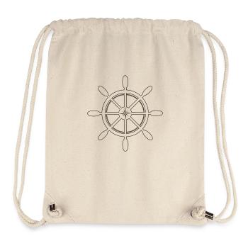 Schiffssteuerrad /Schiffsrad mit Himmelsrichtungen - Stanley/Stella recycelter Gym Bag - Naturweiß - Vorne