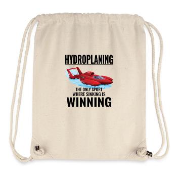Hydroplane, Boat Racing, Humour, Gagnant, Plombs - Sac à cordon recyclé Stanley/Stella - blanc naturel - Devant