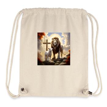 A strong Lion and a Lamb 2 - Stanley/Stella Recycled Gym Bag - natural - Front