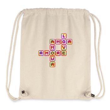 Amour Pixel Rétro Lettre Couleur Langues - Sac à cordon recyclé Stanley/Stella - blanc naturel - Devant