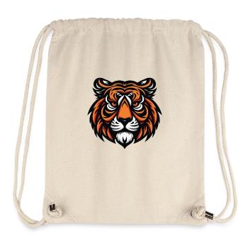 A fierce tiger mascot bares its powerful fangs. Or - Stanley/Stella Recycled Gym Bag - natural - Front