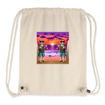 Gato Loco Surfdudes Cat Cats Beach Sundowner - Stanley/Stella Recycled Gym Bag - natural - Front