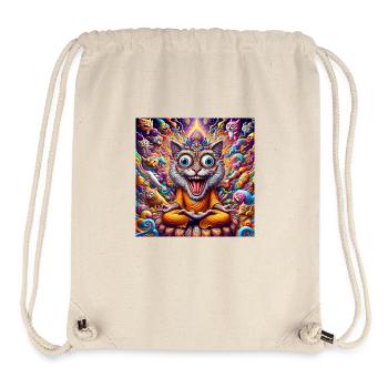 Gato Loco Crazy Meditation Cat Crazy YogaCat - Stanley/Stella Recycled Gym Bag - natural - Front