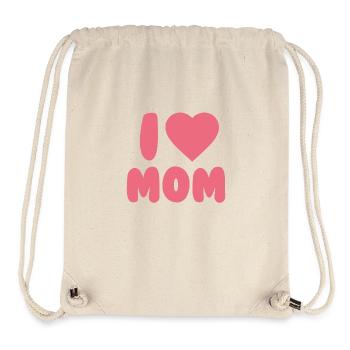 I LOVE MOM - Stanley/Stella recycelter Gym Bag - Naturweiß - Vorne