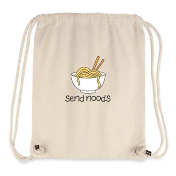 Citation de nouilles drôles Envoyer des nouilles ramen - Sac à cordon recyclé Stanley/Stella - blanc naturel - Devant