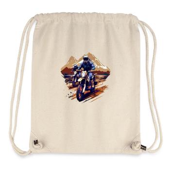 Motorcycel, Cross, Mountain, Vacation, Summer, Mount Travel - Stanley/Stella Recycled Gym Bag - natural - Front