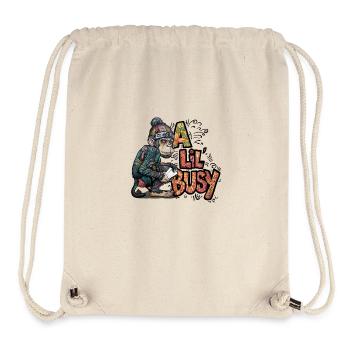 Busy Monkey : Un humour de p’toilette - Sac à cordon recyclé Stanley/Stella - blanc naturel - Devant