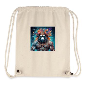 Tattoo / Animal / Art / Cool / Comic / Gorilla - Stanley/Stella Recycled Gym Bag - natural - Front
