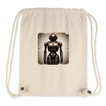 Sepiasäure-Farbroboter - Stanley/Stella recycelter Gym Bag - Naturweiß - Vorne